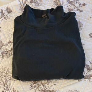 Blue green soft mock neck sweatshirt